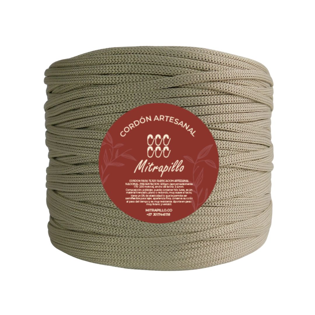 Cordón artesanal beige x 600g - 3mm