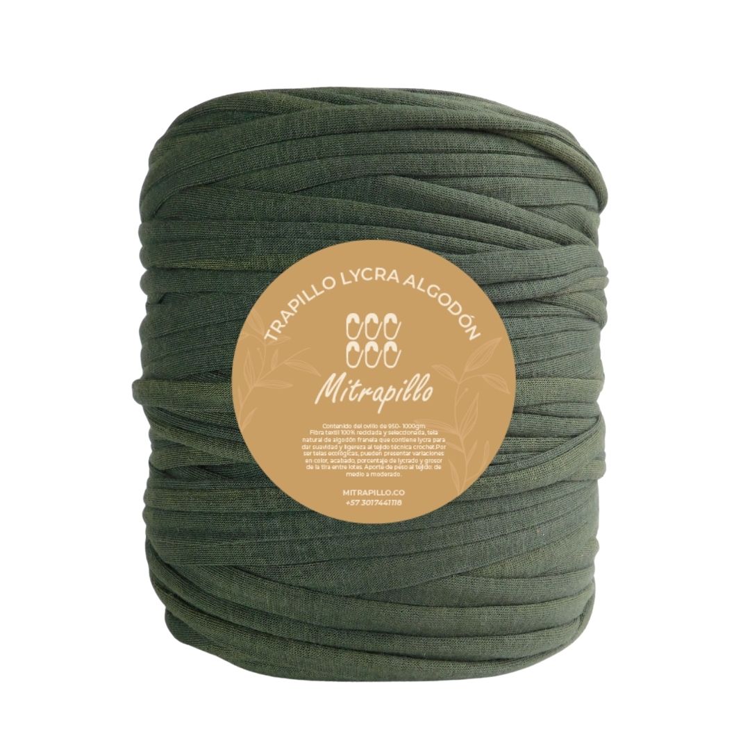 Trapillo algodón licrado verde militar