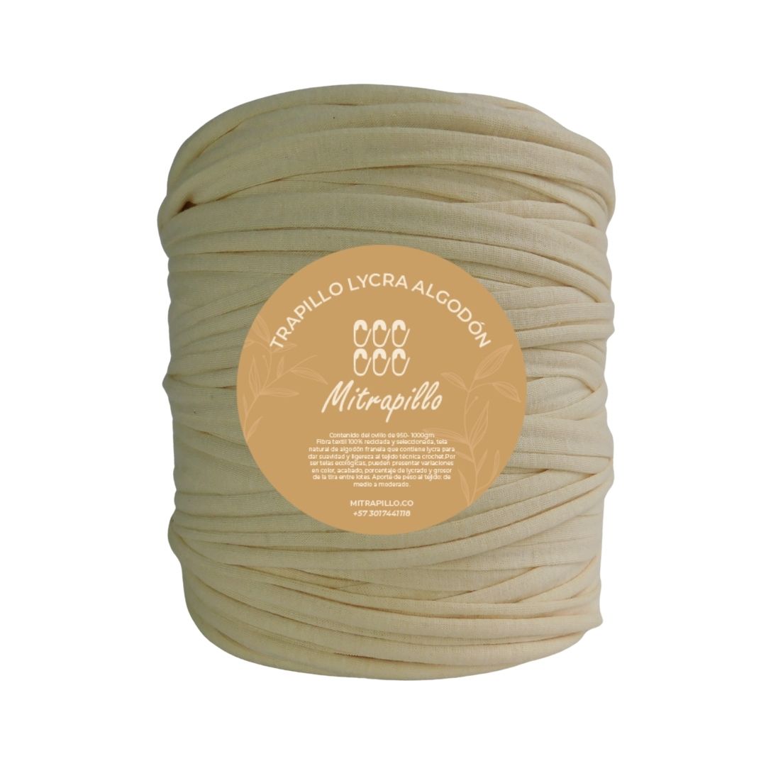Trapillo algodón licrado amarillo mantequilla